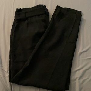 Express Ankle High Rise Paper-Bag Ankle Dress Pant in Black